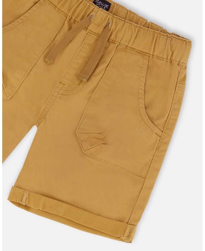 Deux par Deux Big Boys Stretch Twill Short Tan