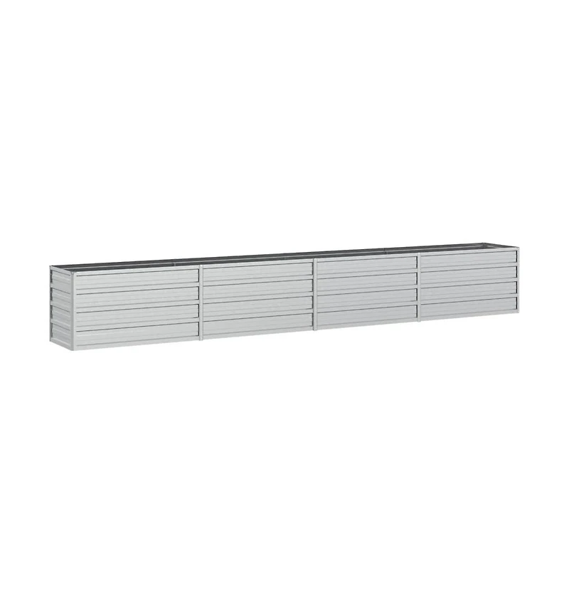 Garden Raised Bed 126"x15.7"x17.7" Galvanized Steel Silver