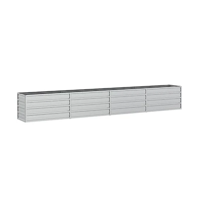 Garden Raised Bed 126"x15.7"x17.7" Galvanized Steel Silver