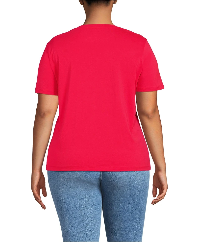 Lands' End Plus Relaxed Supima Cotton Crew Neck T-Shirt