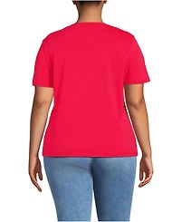 Lands' End Plus Relaxed Supima Cotton Crew Neck T-Shirt