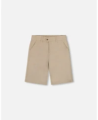 Deux par Big Boys Slant Pocket Bermuda Shorts Light Taupe