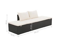 Patio Bed Gray 76.8"x23.6" Poly Rattan