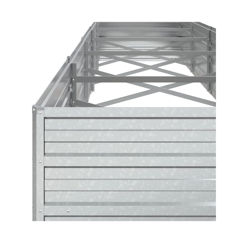 Garden Raised Bed 157.5"x31.5"x17.7" Galvanized Steel Silver