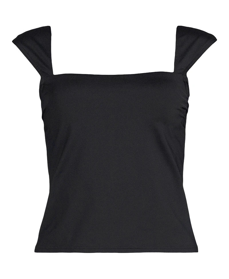 Lands' End Plus Dd-Cup Square Neck Underwire Tankini Top