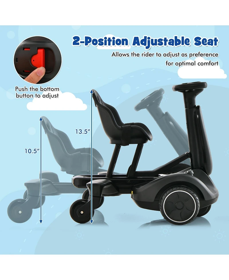 6V Kids Ride on Drift Car with 360° Spin and 2 Adjustable Heights