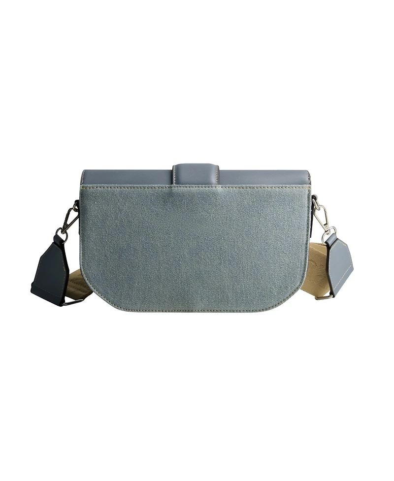True Religion Licensed Denim Saddle Bag with Oversized Horseshoe Logo