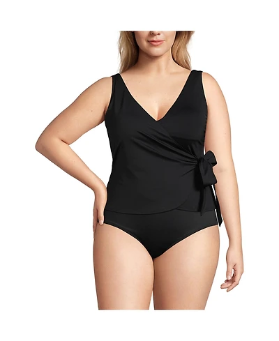 Lands' End Women's Ddd-Cup Side Tie Tankini Top