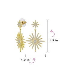Bling Jewelry Classic Dangle Chandelier Earrings Cz Starburst Gold Prom