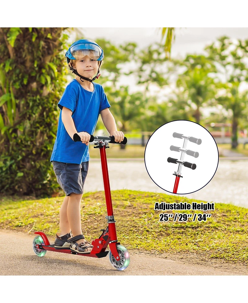 Folding Aluminum Kids Kick Scooter with Led Lights