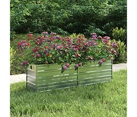 Garden Raised Bed 63"x15.7"x17.7" Galvanized Steel Silver