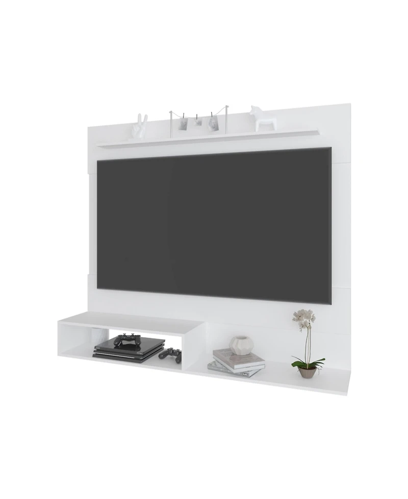 Fm Furniture Irmo Wall-Mounted Entertainment Center with Shelves, White