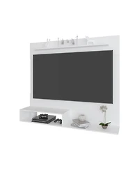 Fm Furniture Irmo Wall-Mounted Entertainment Center with Shelves, White