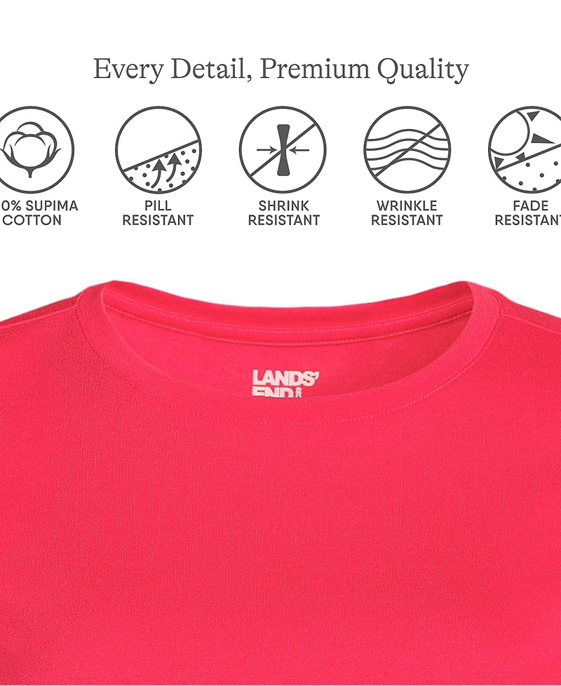 Lands' End Women's Supima Cotton Relaxed Long Sleeve Crew Neck T-Shirt