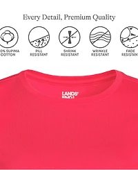 Lands' End Women's Supima Cotton Relaxed Long Sleeve Crew Neck T-Shirt