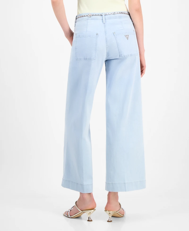 Guess Women's Zoya Cropped Wide-Leg Jeans