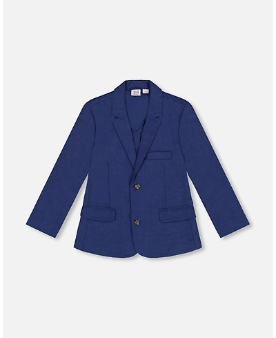 Deux par Toddler Boys Two Button Blazer Navy Blue - Toddler|Child