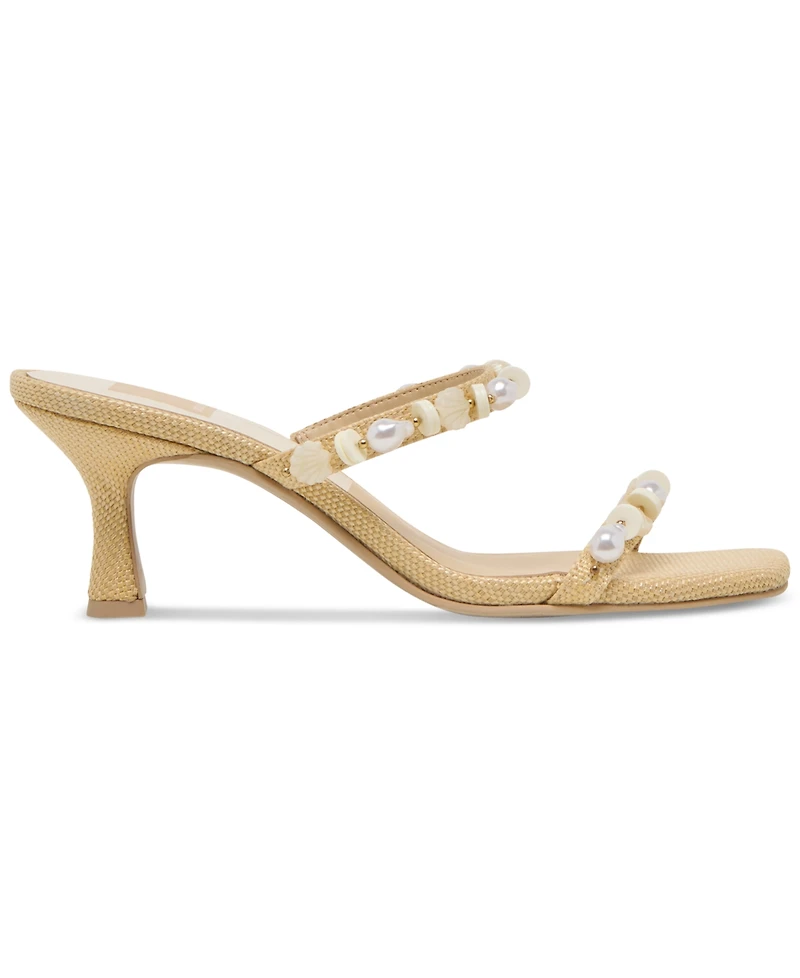 Dolce Vita Women's Grason Beaded Double-Band Kitten-Heel Dress Sandals