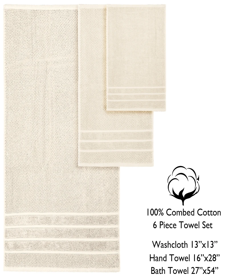 Feather & Stitch, Ny Waffle 6-Pc. Bath Towel Set