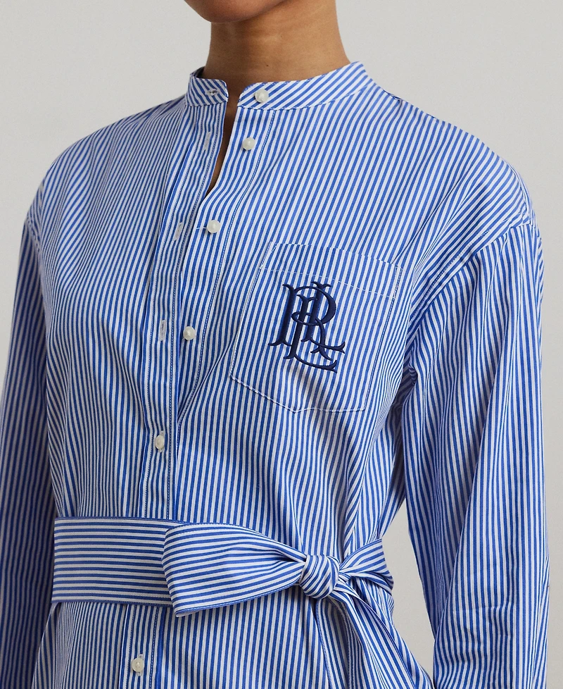 Lauren Ralph Lauren Women's Striped Belted Broadcloth Shirtdress