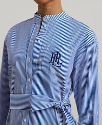Lauren Ralph Lauren Women's Striped Belted Broadcloth Shirtdress