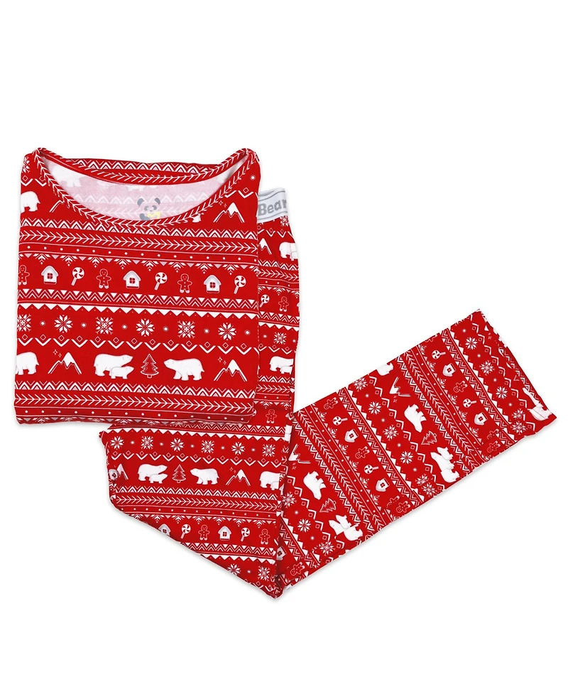 Bellabu Bear Men's Polar Isle Red Pajama Set