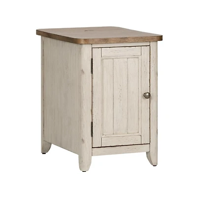 Door Chair Side Table w/ Charging Station