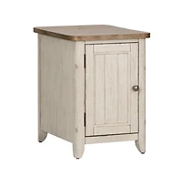 Door Chair Side Table w/ Charging Station