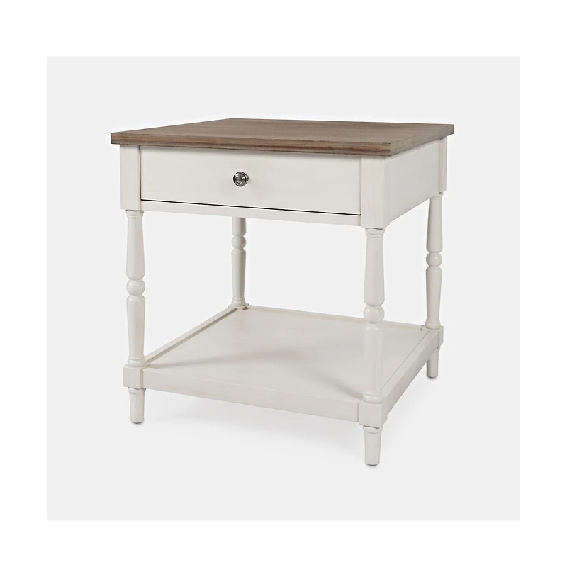 Grafton Farms Country Farmhouse End Table with Drawer