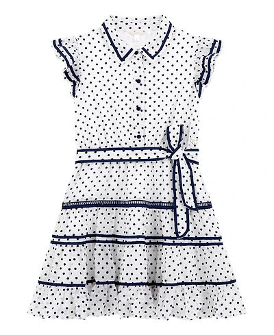 Guess Big Girl Chiffon Belted Short Sleeve Dress