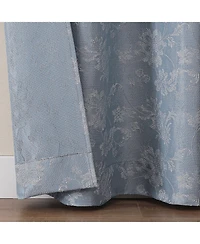 Kate Aurora 2 Piece Versailles Floral Grommet Top Window Curtain Panels