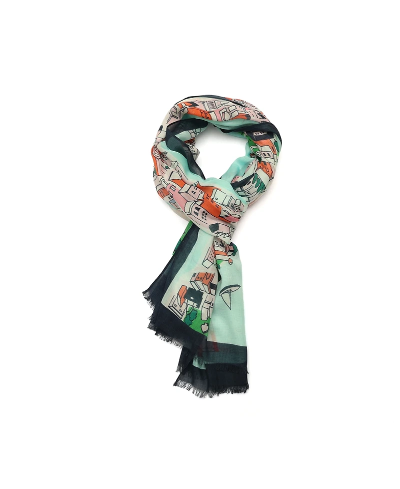 Kate Spade New York Women's Map Oblong Scarf