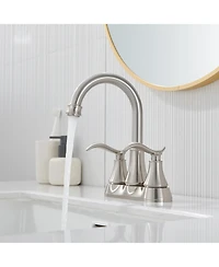 4 Inch 2-Handle Centerset Bathroom Sink Faucet with Drain and Supply Hose Mixer Double Handle Tap Deck Mounted Oil Rubbed Bronze