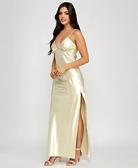 Morgan & Company Juniors' Embellished V-Neck Sleeveless Gown