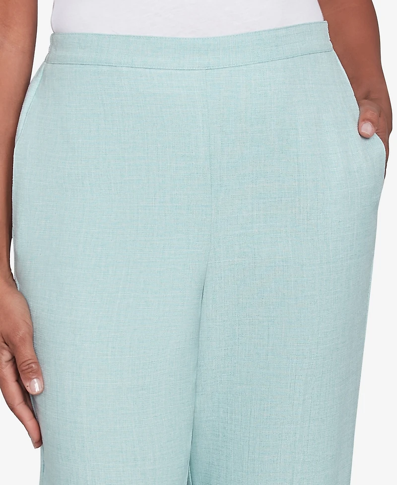 Alfred Dunner Women's Kensington Gardens Relaxed Linen Short Length Pants