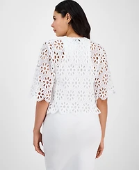 Robbie Bee Women's Lace Detail Shrug Jacket