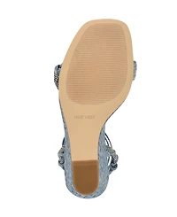 Nine West Women's Nashy Woven Embellished Wedge Sandals