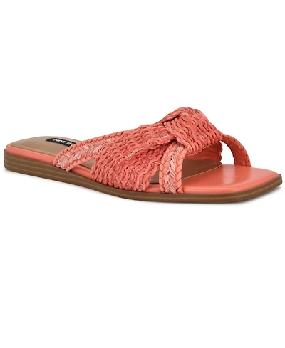 Nine West Women's Omansa Square Toe Casual Flat Sandals