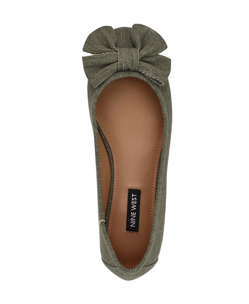 Nine West Women's Veronika Denim Bow Ballet Flats