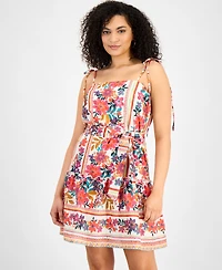 julia jordan Women's Floral-Print Tie-Strap Mini Dress