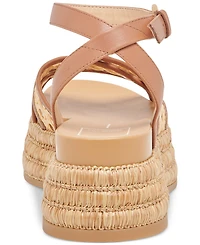 Dolce Vita Women's Wriley Crossband Raffia Woven Demi Wedge Sandals