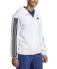 adidas Men's Essential Three-Stripes Woven Windbreaker