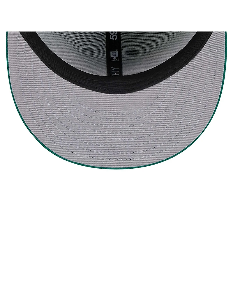 New Era Men's Kelly Green Boston Celtics Sport Night Script Sided 59FIFTY Fitted Hat