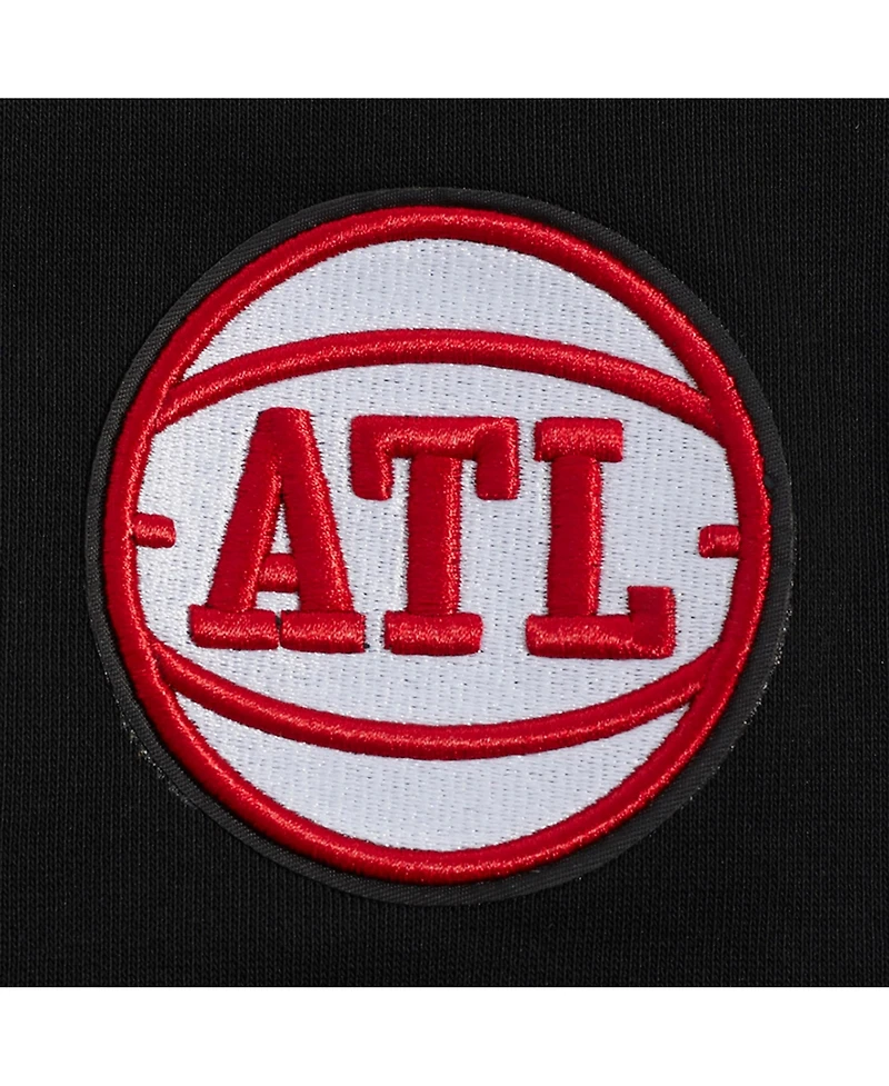 Pro Standard Women's Black Atlanta Hawks Jewels Cropped Pullover Hoodie