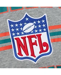 Mitchell & Ness Men's Heather Gray Miami Dolphins All Over 4.0 Vintage Logo Pullover Sweatshirt