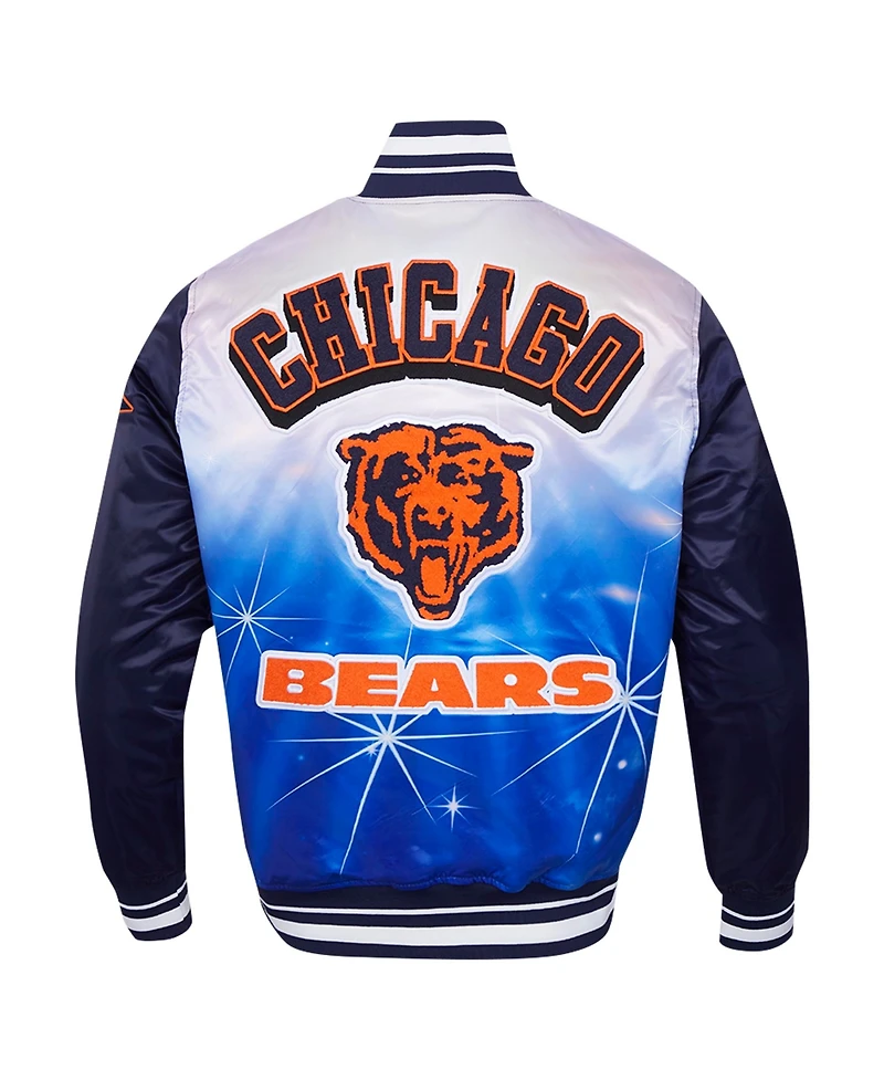 Pro Standard Men's Navy Chicago Bears Sublimated Satin Full-Snap Jacket