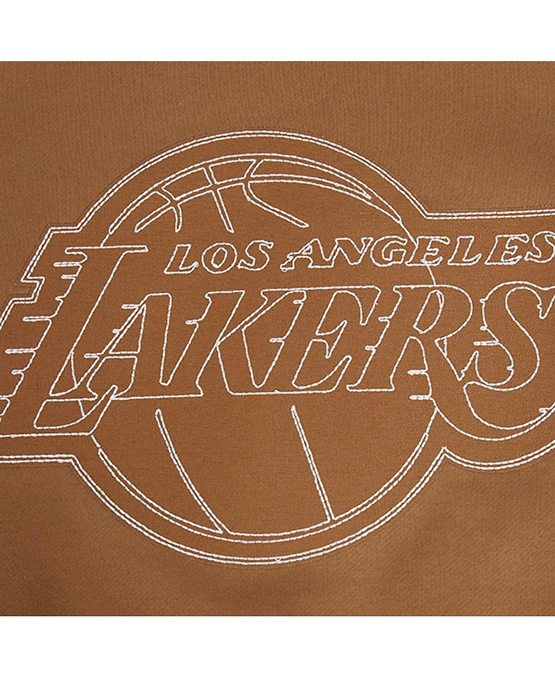 Pro Standard Men's Brown Los Angeles Lakers Paint the City Drop Shoulder Pullover Hoodie