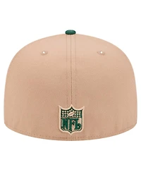 New Era Men's Tan/Green Bay Packers Throwback Logo Main 59FIFTY Fitted Hat