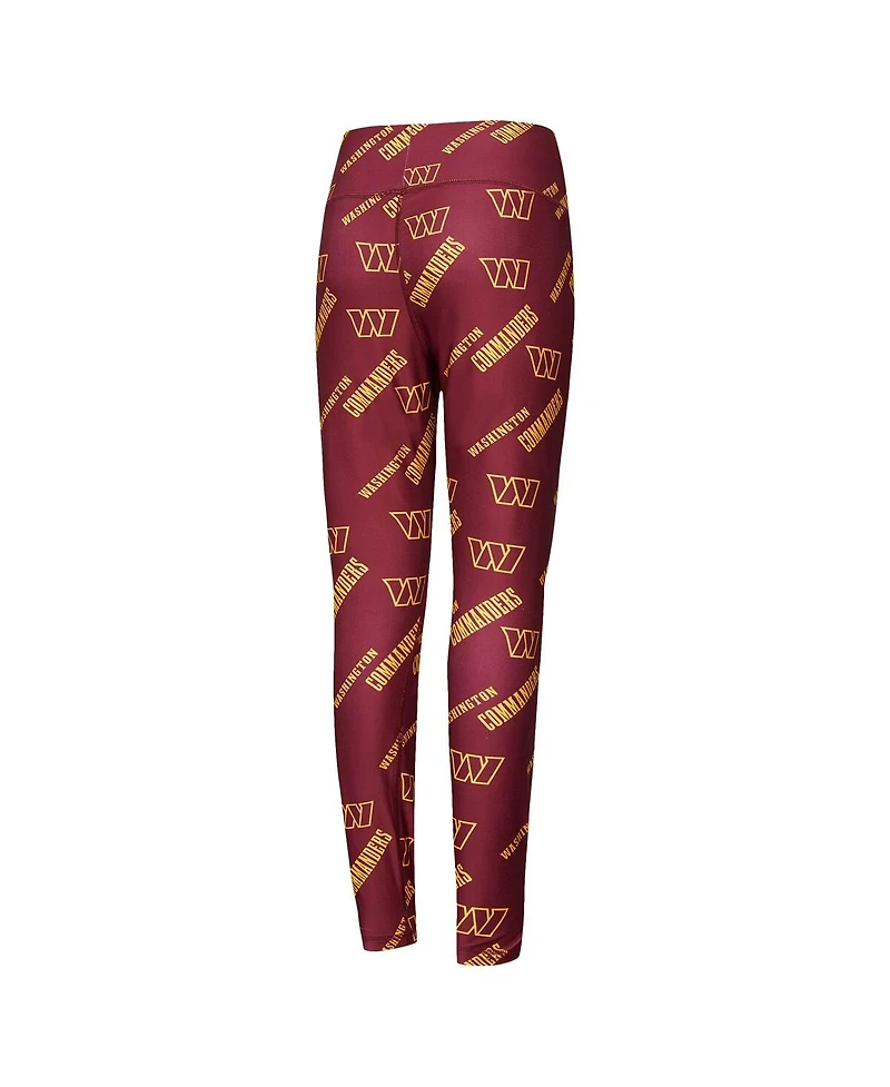 Concepts Sport Women's Burgundy Washington Commanders Breakthrough Allover Print Knit Sleep Leggings