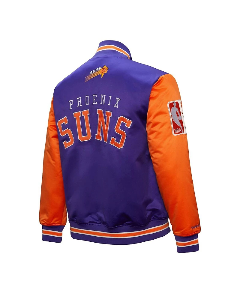 Mitchell & Ness Men's Purple Phoenix Suns Hardwood Classic Primetime Full-Snap Satin Jacket